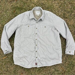 Llbean corduroy sherpa lined button down women’s shirt